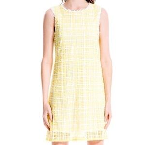 NWT Max Studio Medium Mellow Yellow/White Shift Dress